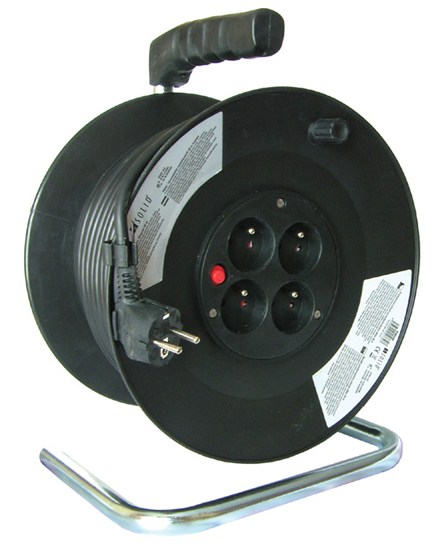 Prodlužovací kabel na bubnu 25m, 4x zásuvka Solight PB01 + Dárek, servis bez starostí v hodnotě 300Kč