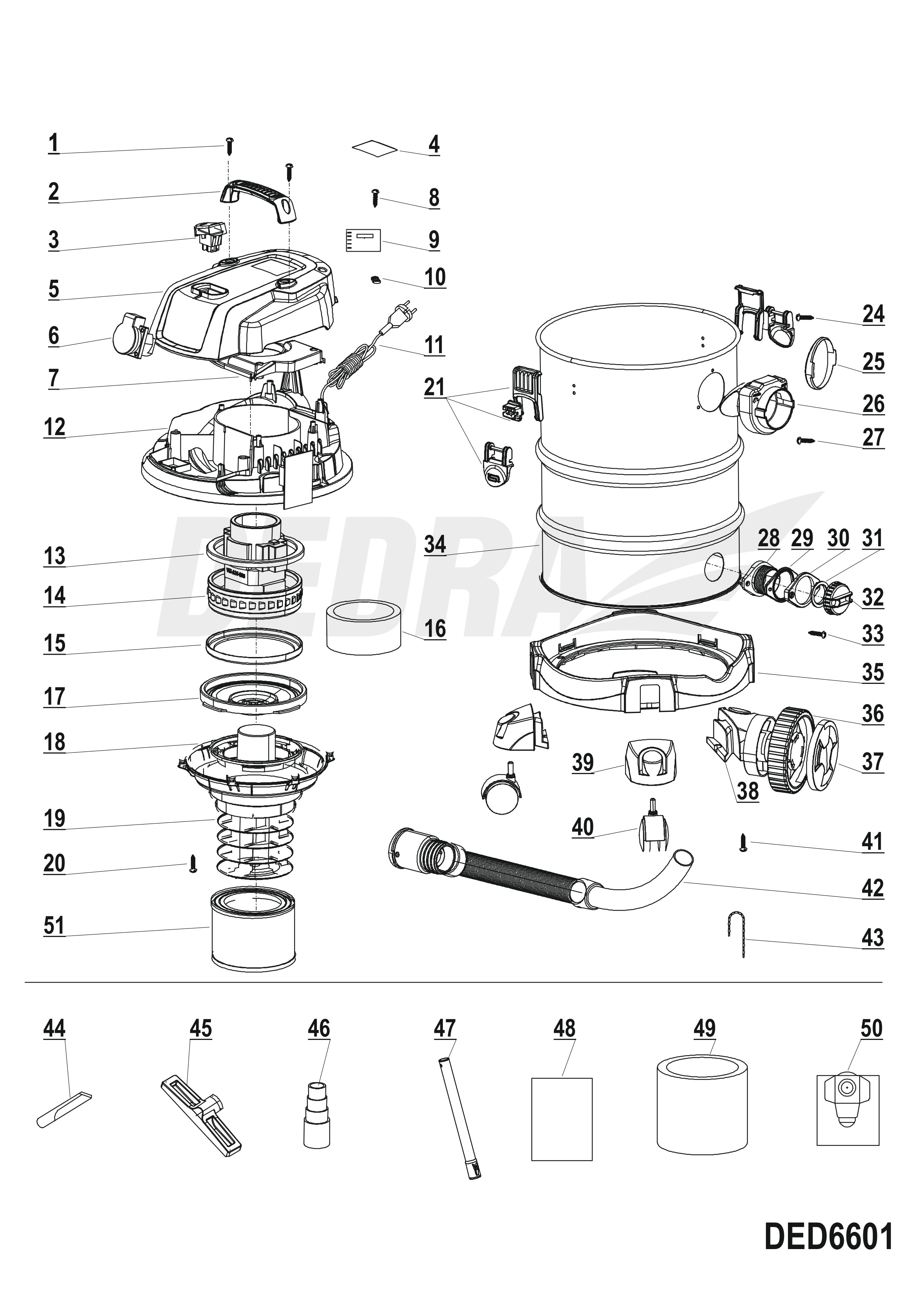 Horní kryt motoru DEDRA XDED6601.05