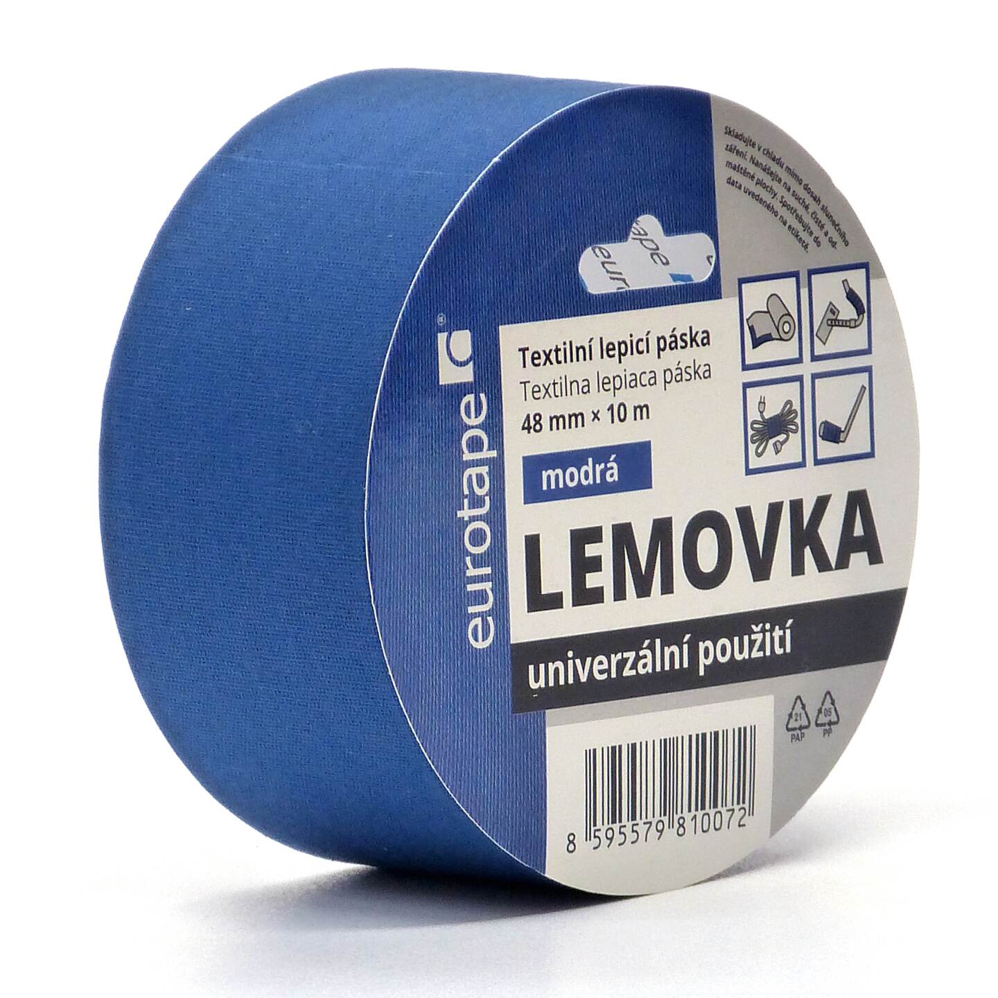 Eurotape - Lemovka textilní lepicí páska 48mm x 10m - modrá EUROTAPE T1107