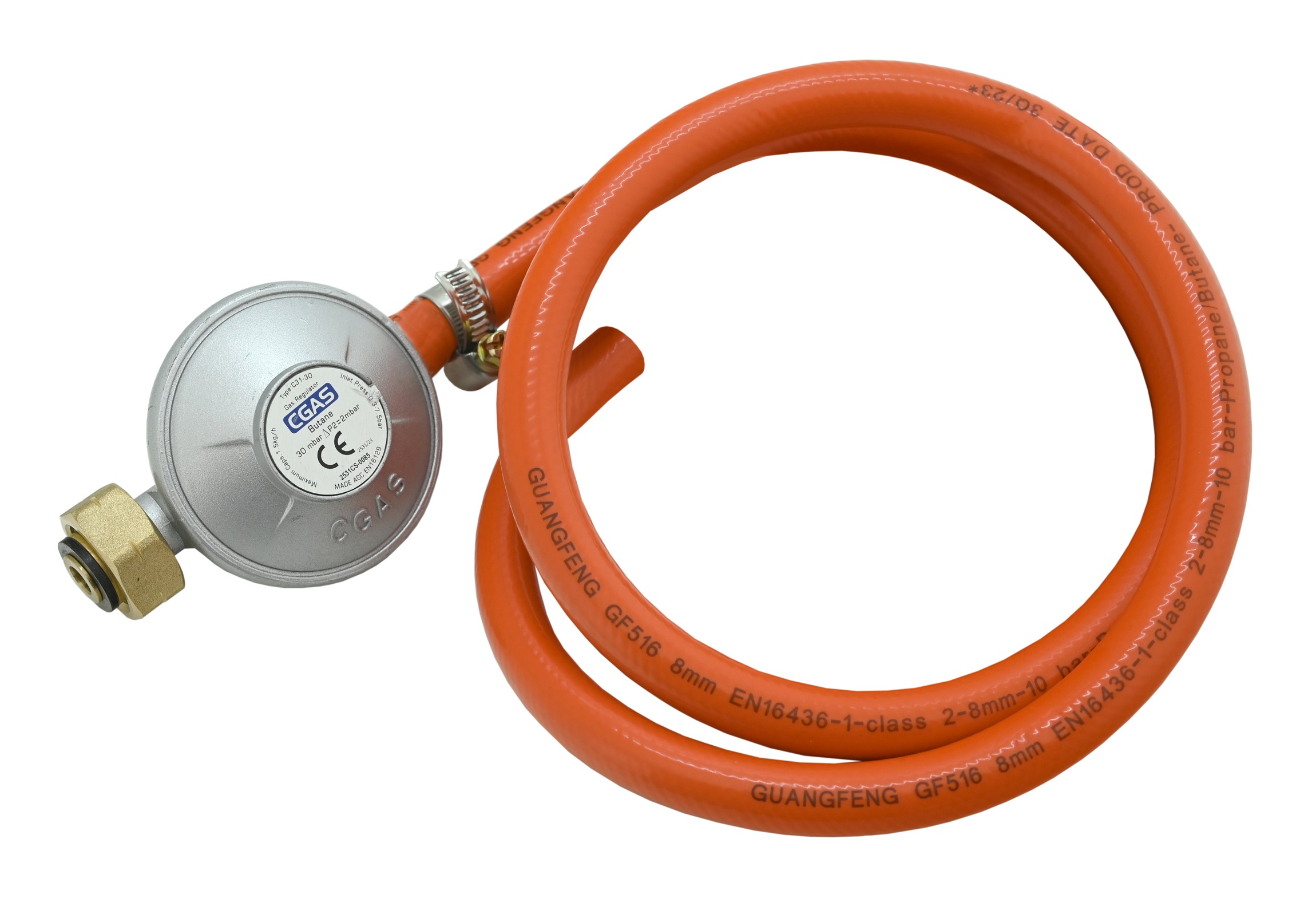Plynový regulátor tlaku 30mbar EN16129 - sada 0,9m hadice Cattara 13606
