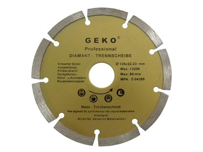 Diamantový řezný kotouč (segmentový) - 125 x 22,23 mm GEKO nářadí G00251