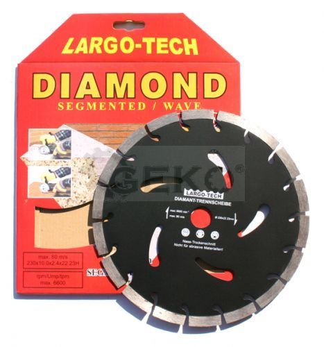 Diamantový řezný kotouč černý (segmentový) - 230 x 22,23 x 10 mm GEKO nářadí G00284