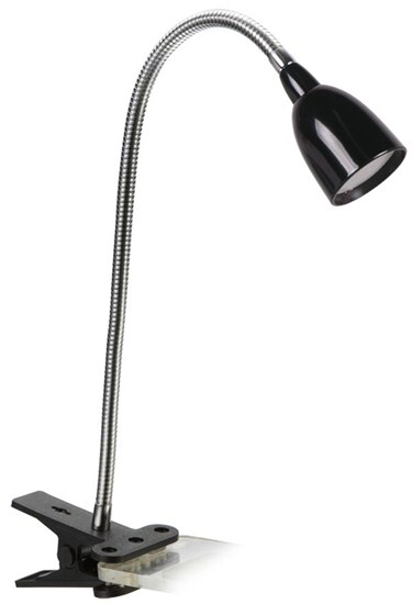 LED stolní lampička, 2,5W, 3000K, clip, černá barva Solight WO33-BK