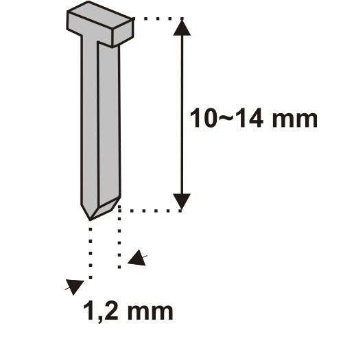 Nastřelovací hřebíky do sponkovačky 10 mm 1000 ks tlouštka 1,2 vz. D11T DEDRA 11Z310