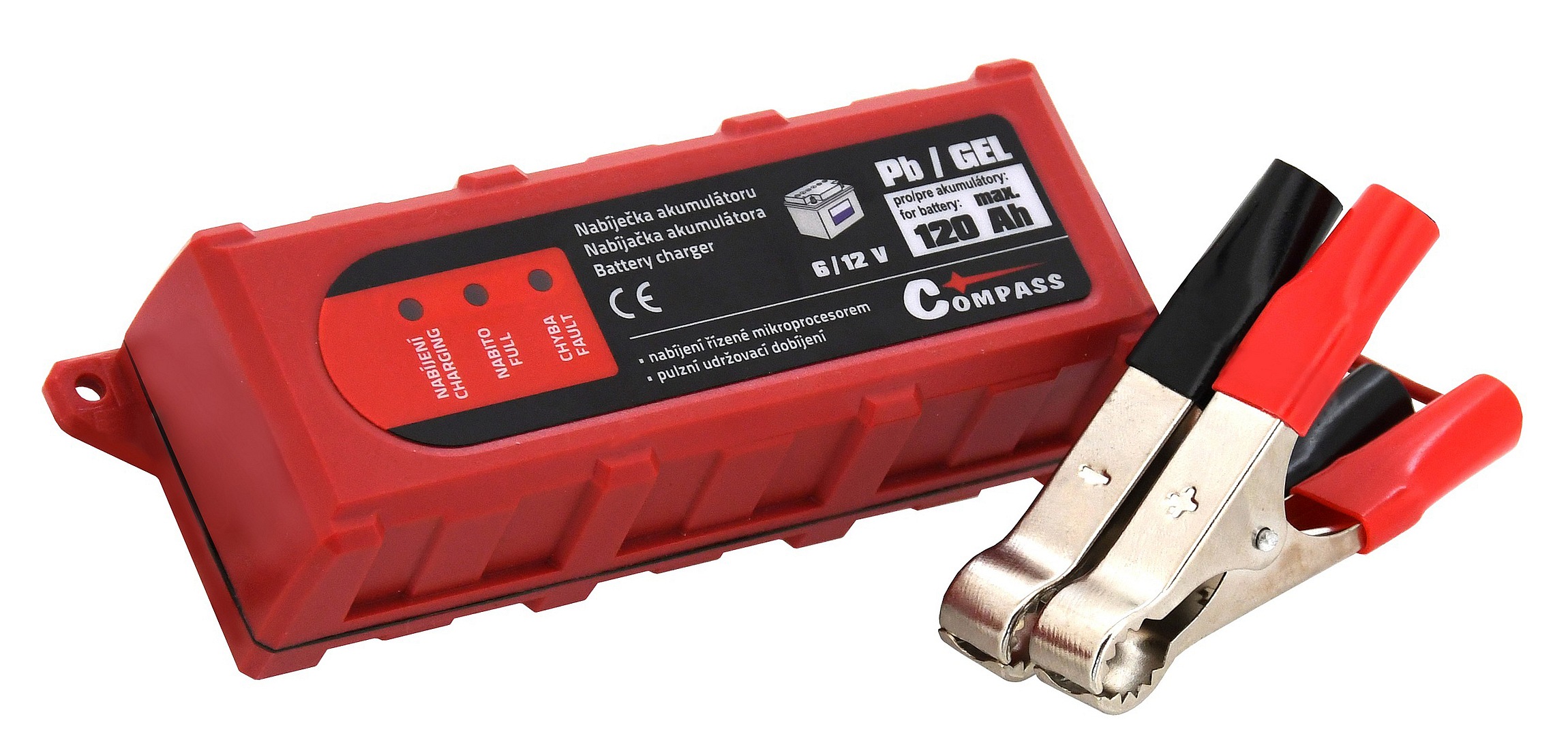 Nabíječka mikroprocesor 1Amp 6/12V PB/GEL max. 120Ah Compass 07142