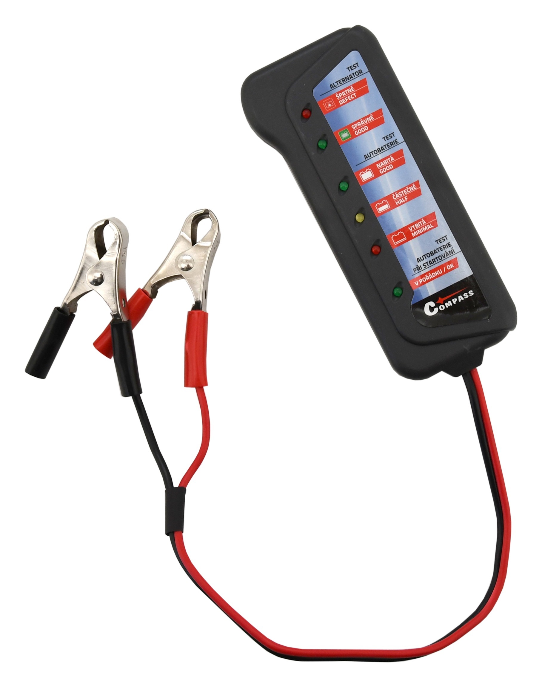 Tester autobaterie a alternátoru 12V Compass 07170