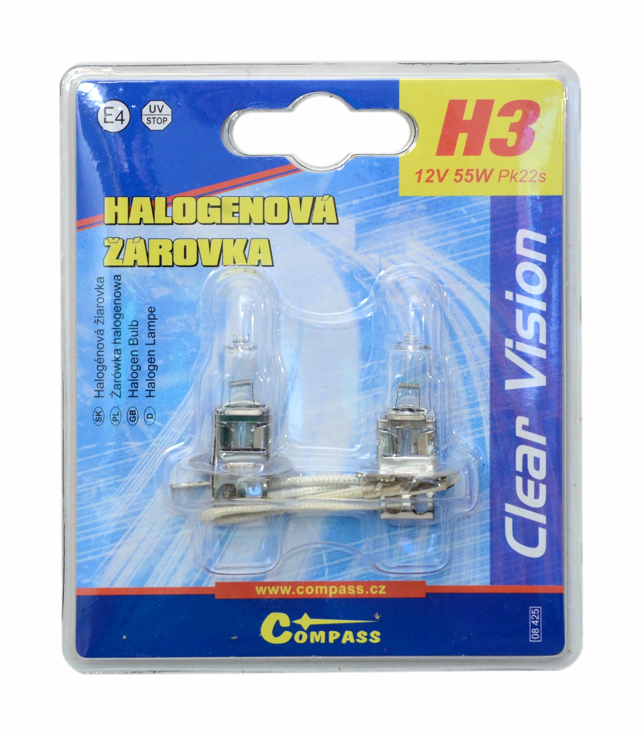 Žárovka 12V H3 55W Pk22s blister 2ks Compass 08425