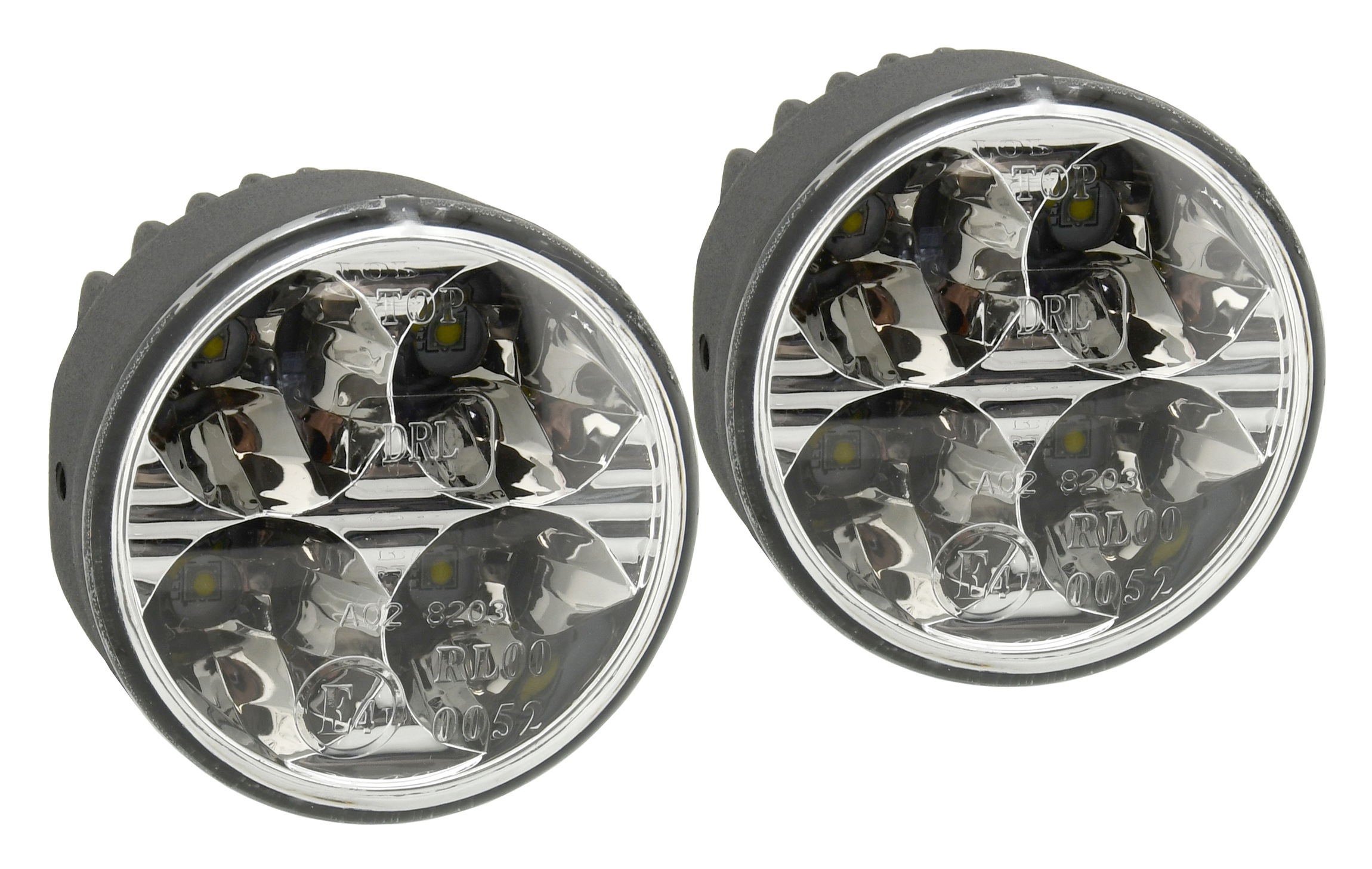 Světla denního svícení 4 HIGH POWER LED 12V/24V (kulatá 70 mm) Compass 33551 + Dárek, servis bez starostí v hodnotě 300Kč