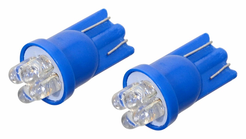 Žárovka 4LED 12V T10 modrá 2ks Compass 33712