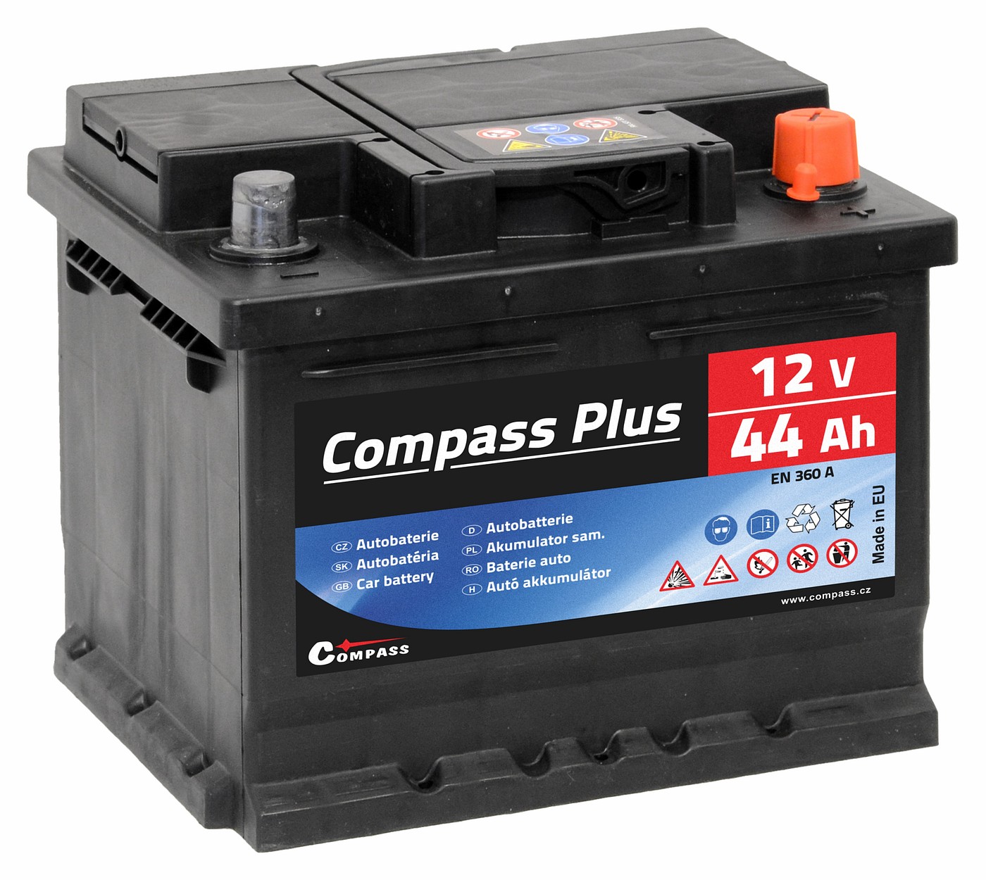 Autobaterie COMPASS PLUS 12V 44Ah 360A Compass AM27561 + Dárek, servis bez starostí v hodnotě 300Kč
