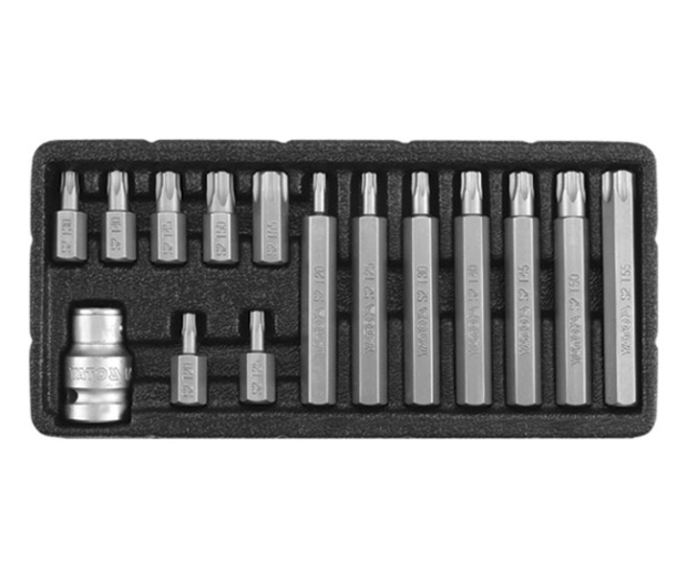 Sada bitů 15 ks TORX s otvorem box Yato YT-0417