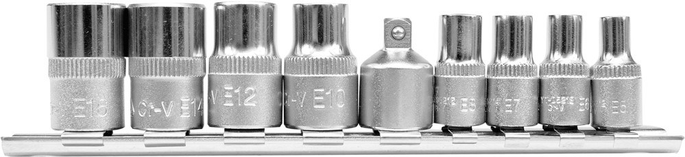 Sada nástavců 1/4", 3/8"TORX 9 ks E5-E16 Yato YT-0520