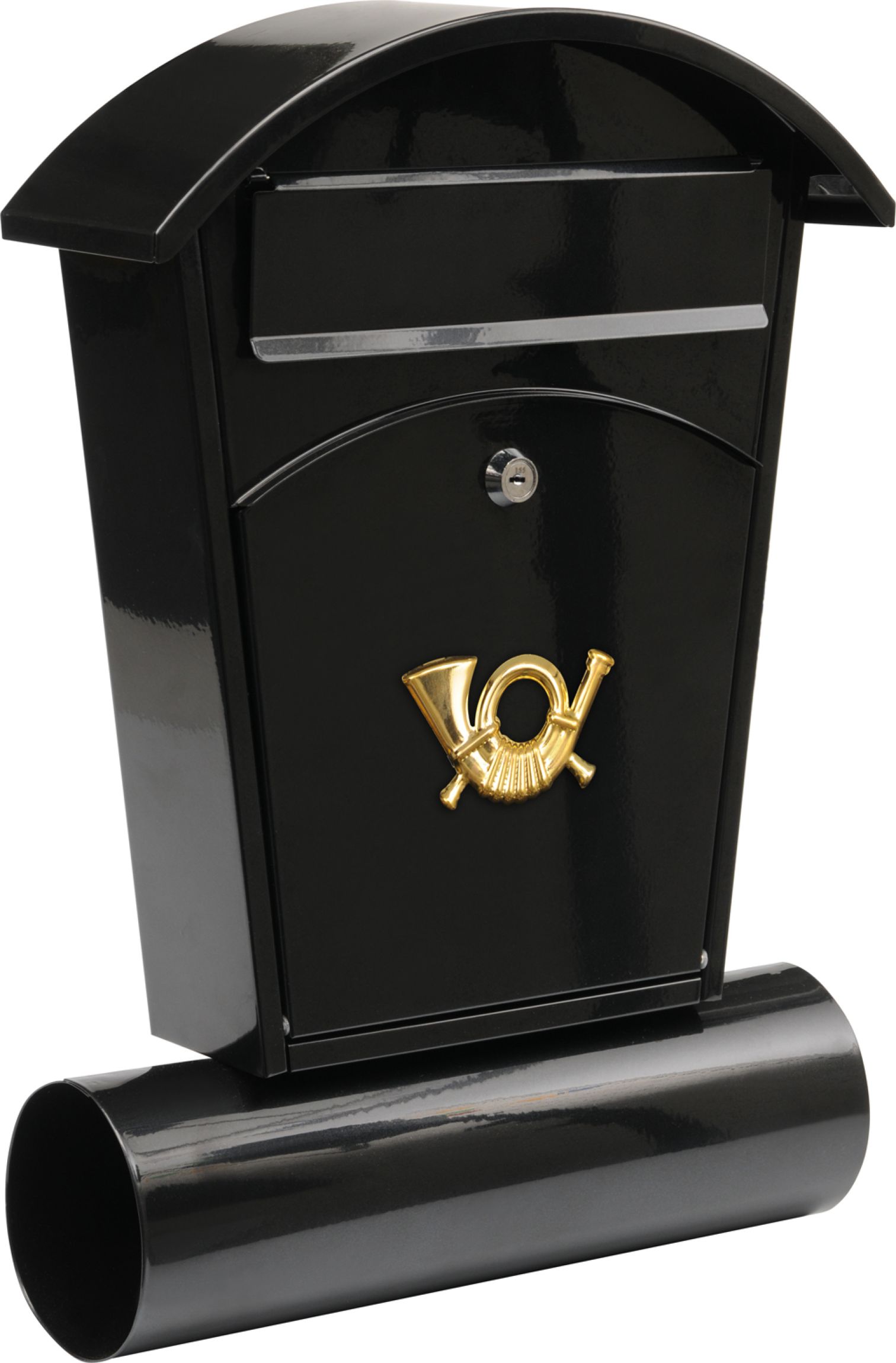 Poštovní schránka se stříškou oblou + zásobník na noviny 480x280x80mm černá Vorel TO-78590