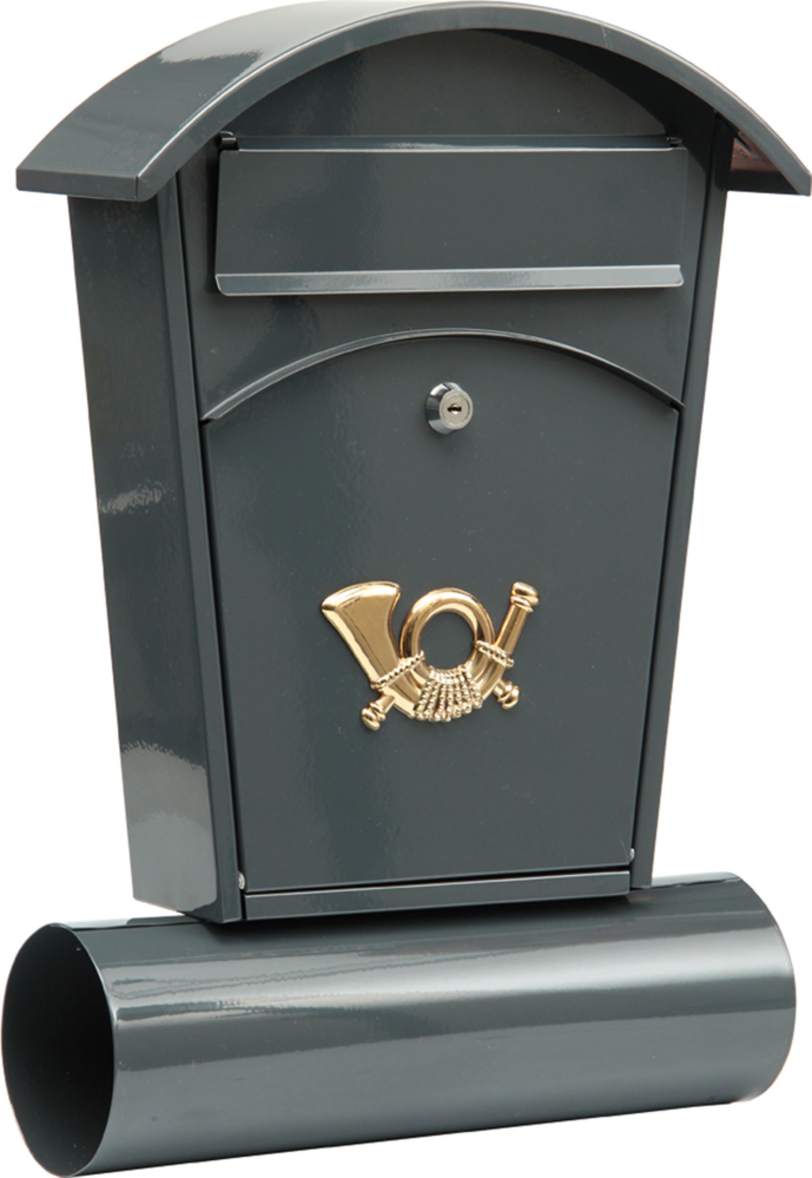Poštovní schránka se stříškou oblou + zásobník na noviny 480x280x80mm šedá Vorel TO-78591