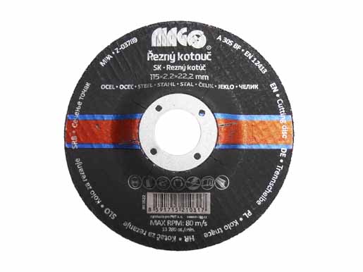 Řezný kotouč na kov 115x2,2x22,2mm MAGG RK11522