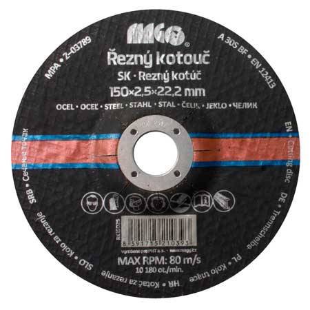 Řezný kotouč na kov 150x2,5x22,2mm MAGG RK15025