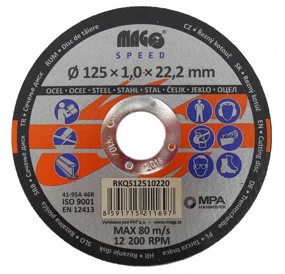 Řezný kotouč na kov 125x1,0x22mm MAGG SPEED RKQS12510220