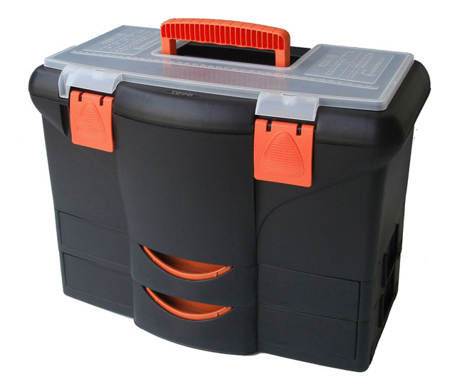 Plastový kufr 18" 450x360x260mm s 2x zásuvkou TOOD TBD402