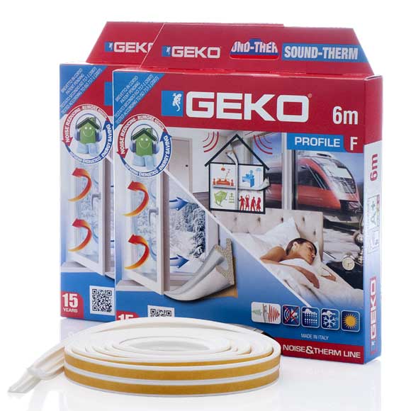 GEKO - Těsnění do oken bílé samolepící molitan F-profil 2x3m GEKO G3300/2