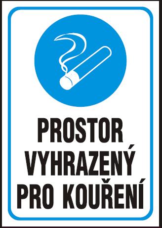 Prostor vyhrazený pro kouření - samolepka A4 MAGG 120223