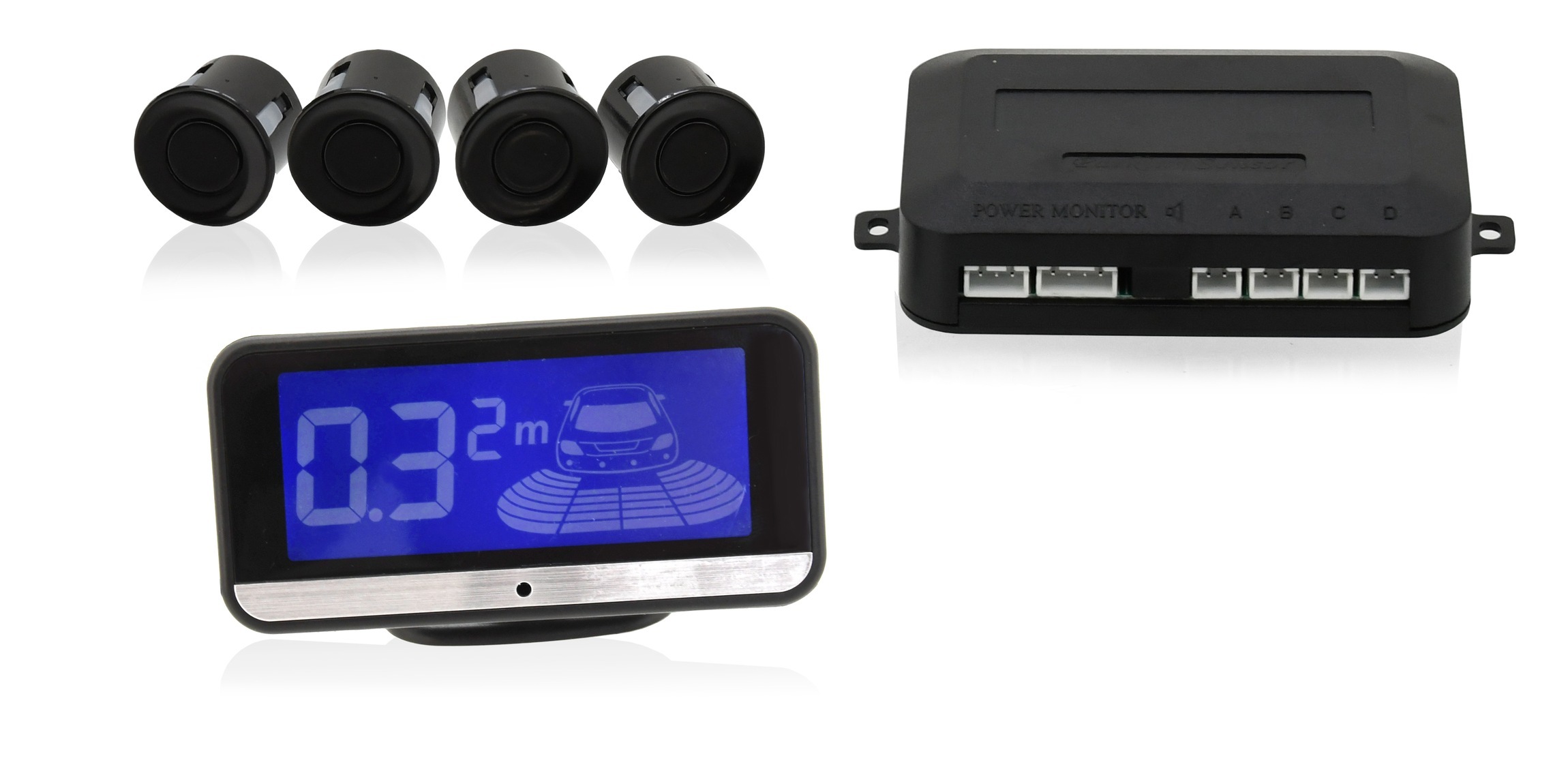 Parkovací asistent 4 senzory, LCD display Compass 33601 + Dárek, servis bez starostí v hodnotě 300Kč