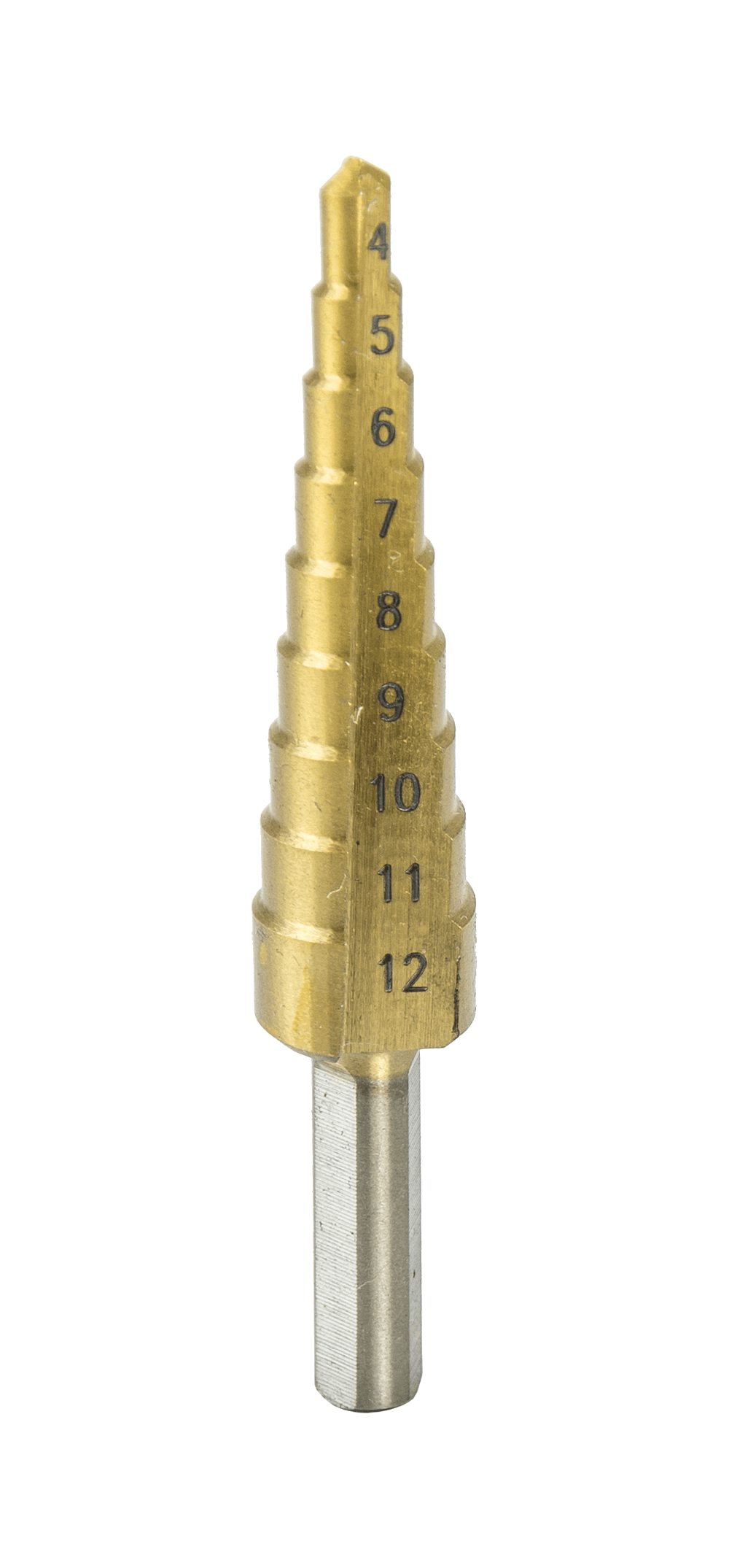 Stupňovitý vrták HSS/TiN 4-12mm do kovu a plastu DEDRA WMST0412