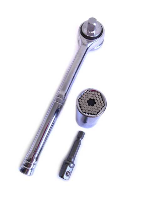 Univerzální nástrčkový klíč 7-19 mm + ráčna 3/8" a adaptér do vrtačky MAGG PROFI 080070