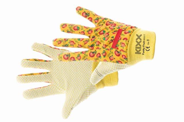 FUNKY FRUIT rukavice bavlněná s PVC terčíky oranžová, velikost 8 CERVA GROUP a. s. FUNKYF08