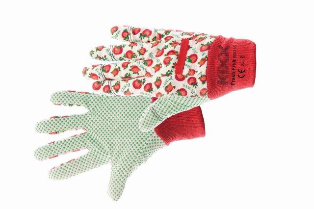 FRESH FRUIT rukavice bavlněná s PVC terčíky červená, velikost 8 CERVA GROUP a. s. FRESHF08