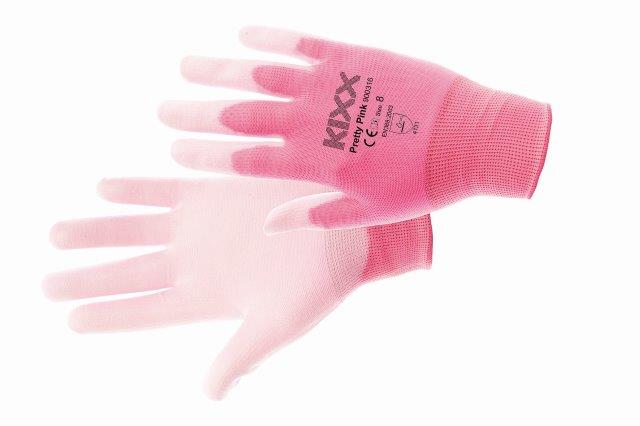 PRETTY PINK rukavice nylonové PU dlaň růžová, velikost 8 CERVA GROUP a. s. PRETTYP08