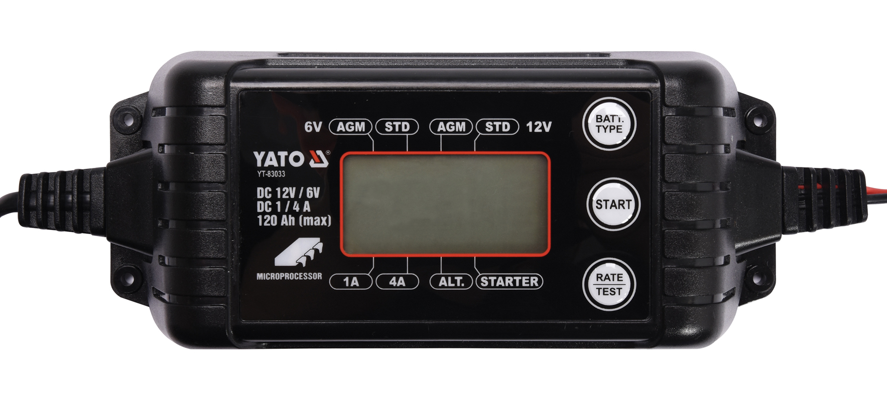 Nabíječka 4A 6/12V PB/GEL LCD display Yato YT-83033 + Dárek, servis bez starostí v hodnotě 300Kč