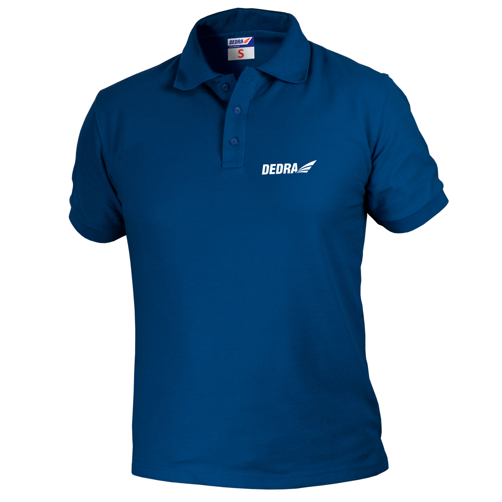Polo tričko pánské L, tmavě modré, 35 % bavlna + 65 % polyester DEDRA BH5PG-L