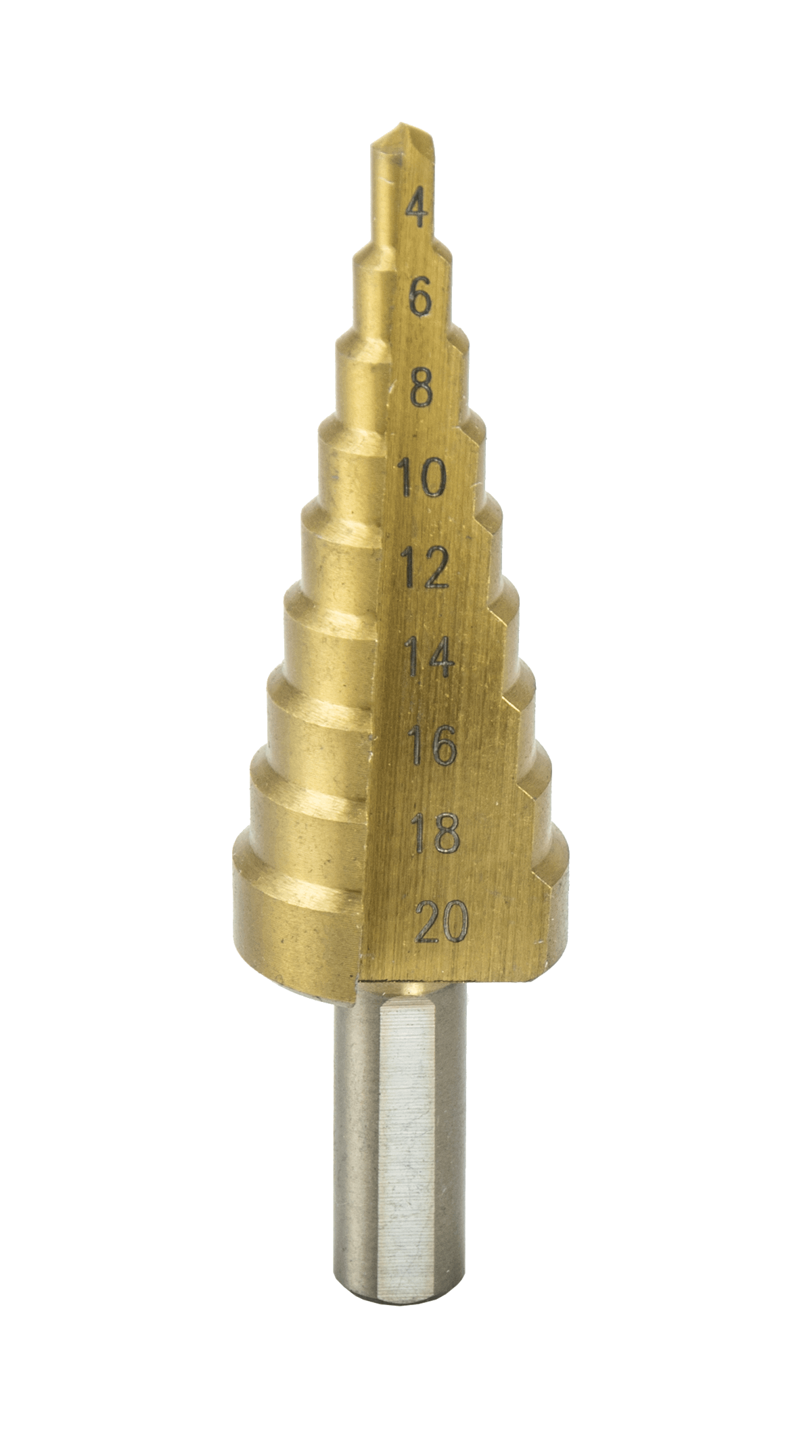 Vrták stupňovitý 4-20mm, HSS, TiN DEDRA WMST0420