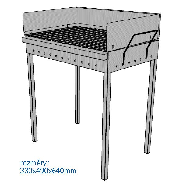 Skládací nerezový gril na dřevěné uhlí 640x490x330mm MARS Svratka 2007 + Dárek, servis bez starostí v hodnotě 300Kč