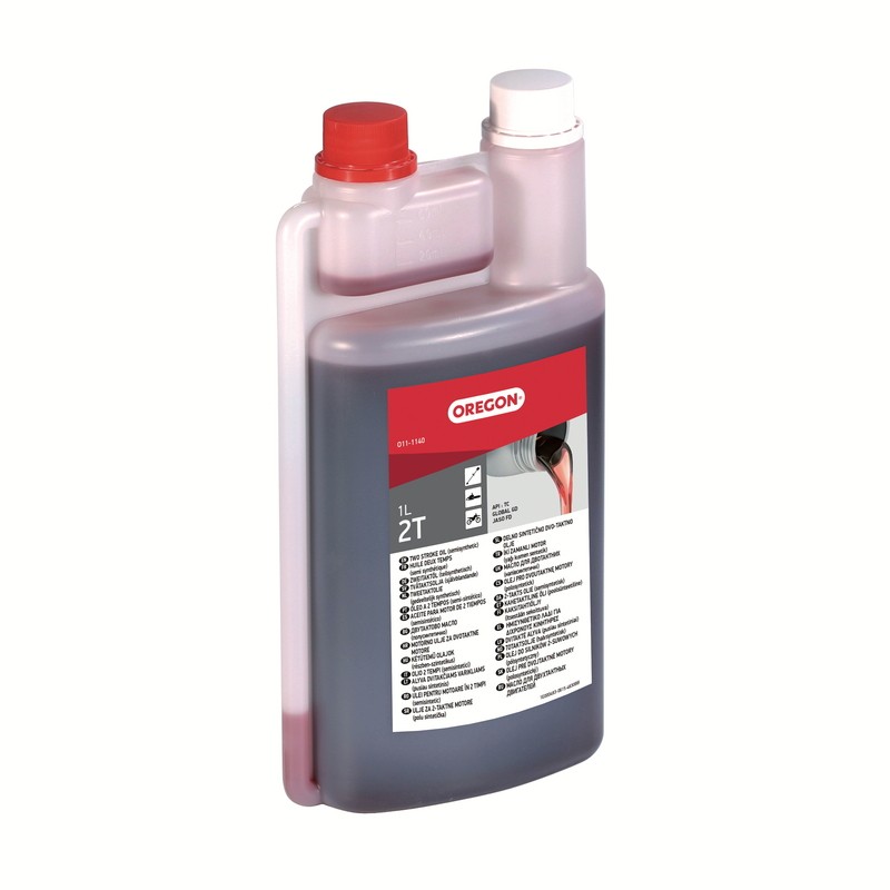 Polosyntetický olej 2T 1 litr s odměrkou - červený OREGON O11-1140