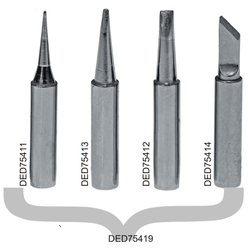 Měděný plochý hrot k pájce 1,6 mm pro DED7541, DED7542, 2 ks DEDRA DED75411