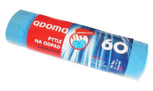 Pytle odpadkové LDPE zatahovací 60l/10 ks 65x75cm QUICKPACK QDM60