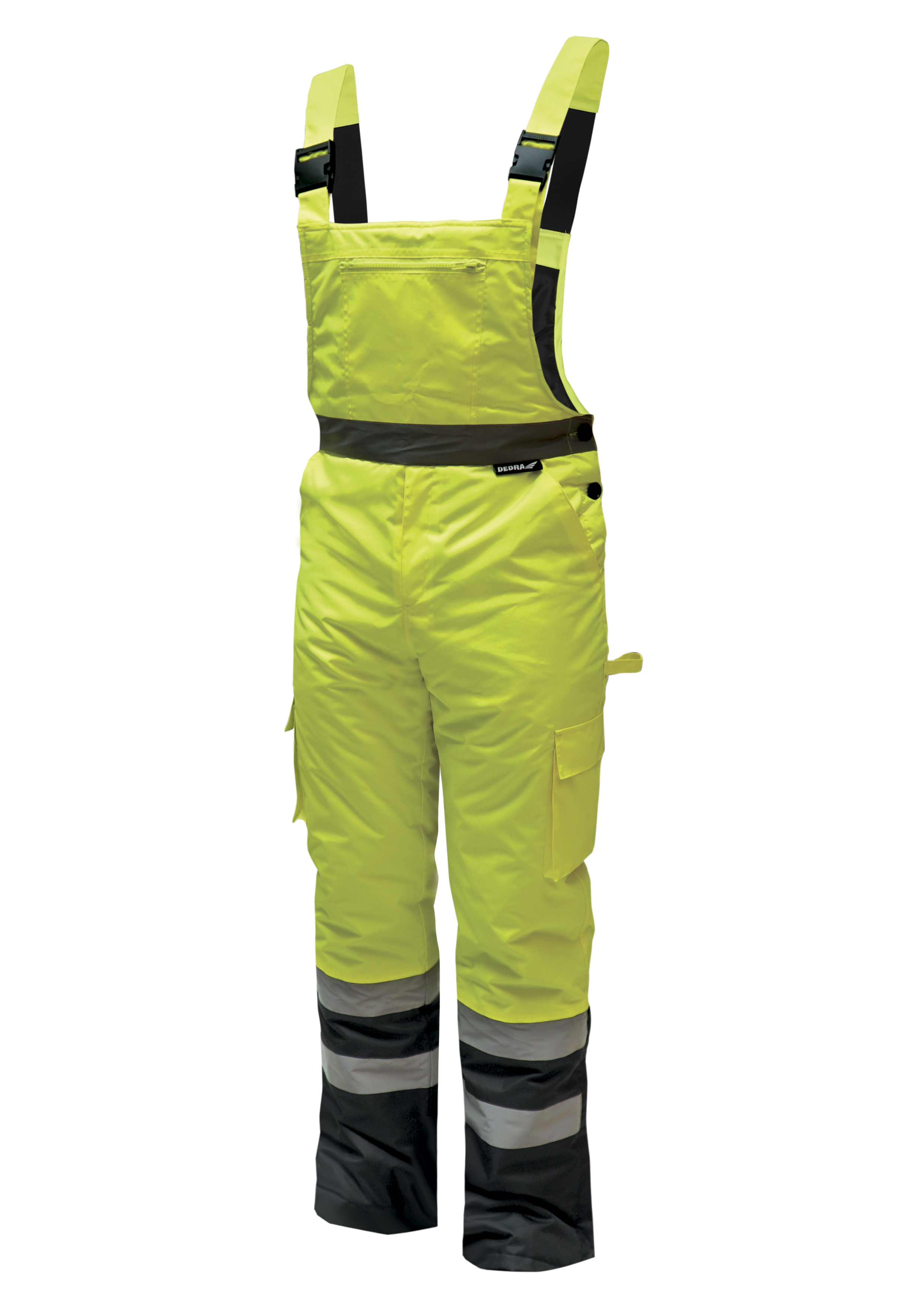 Reflexní zateplené kalhoty s laclem vel. XL,žluté DEDRA BH80SO1-XL + Dárek, servis bez starostí v hodnotě 300Kč