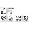Rázový utahovák pneumatický 1" 3200 Nm Yato YT-09615 + Dárek, servis bez starostí v hodnotě 300Kč