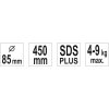 Míchadlo spirálové 85 x 450 mm drátové SDS+ Yato YT-5492
