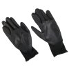 Rukavice pracovní z polyesteru polomáčené v polyuretanu GLOVE PE-PU 10, černé, velikost 10