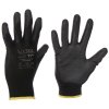 Rukavice pracovní z polyesteru polomáčené v polyuretanu GLOVE PE-PU 11, černé, velikost 11