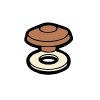 LANIT PLAST - přítlačný terčík pro PC, hnědý PP, Ø 53 mm PK246