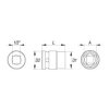 Nástavec 1/2"rázový šestihranný 19 mm CrMo Yato YT-1009