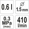 Pistole na lakování s nádrží 0,6l 1.5mm Yato YT-2341 + Dárek, servis bez starostí v hodnotě 300Kč