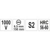 Šroubovák plochý 6.5 x 150 mm izolovaný 1kV Yato YT-2819