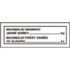Maximální nosnost regálu - samolepka 105x37mm