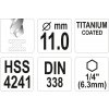 Vrták na kov TITAN 1/4" 11mm Yato YT-44773