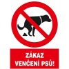 Zákaz venčení psů 210x297mm - plastová tabulka