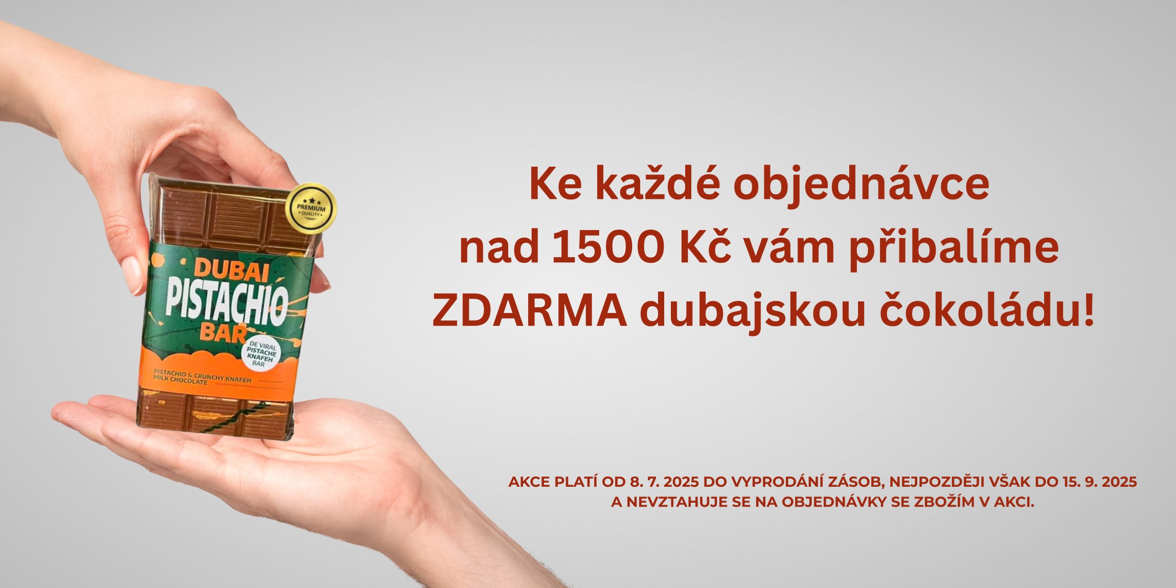Dubajská čokoláda u objednávky nad 1500 Kč zdarma